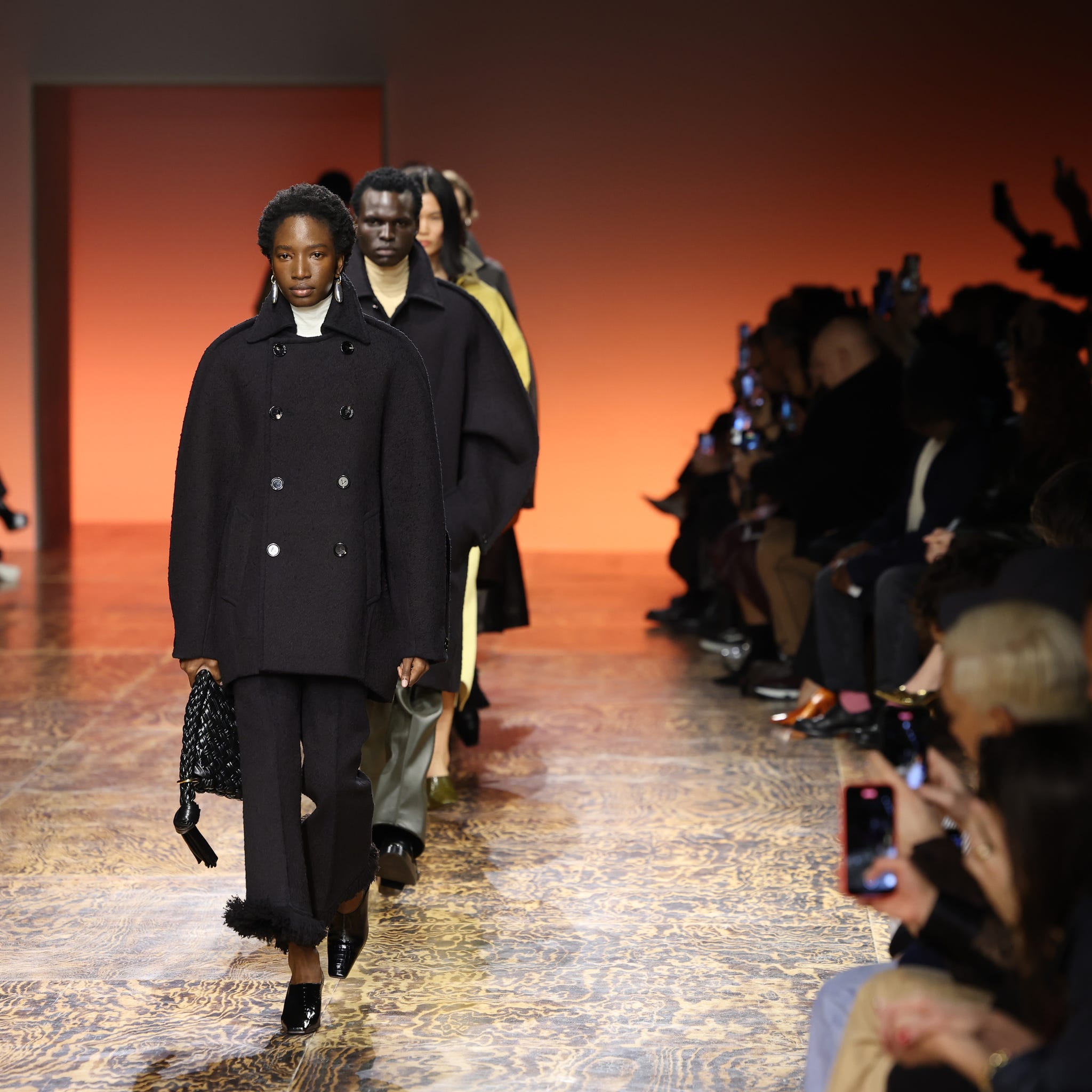 milan, italy february 24 a model walks the runway at the bottega veneta fashion show during the milan fashion week womenswear fallwinter 2024 2025 on february 24, 2024 in milan, italy photo by daniele venturelligetty images