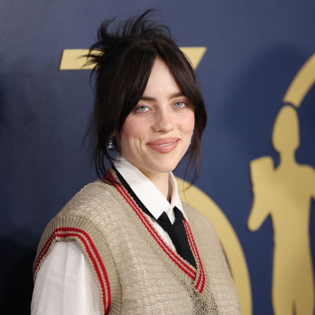 los angeles, california february 24 billie eilish attends the 30th annual screen actors guild awards at shrine auditorium and expo hall on february 24, 2024 in los angeles, california photo by monica schipperfilmmagic
