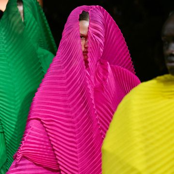 topshot models present creations by issey miyake for the women ready to wear fall winter 20242025 collection as part of the paris fashion week, in paris on march 1, 2024 photo by miguel medina afp photo by miguel medinaafp via getty images