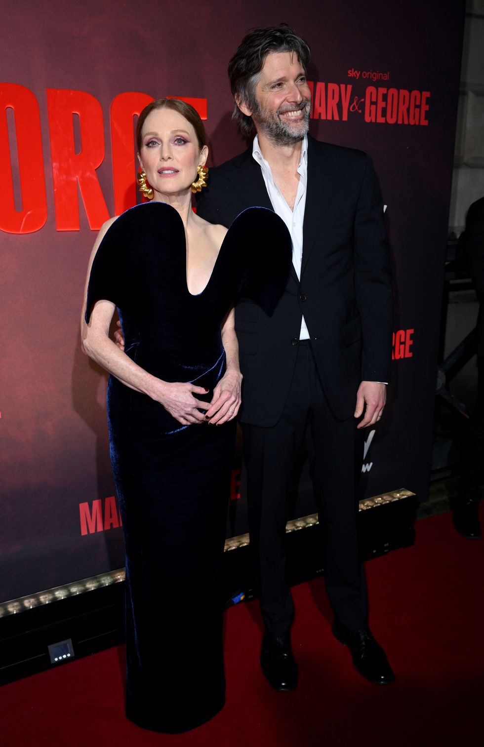 london, england february 28 julianne moore and bart freundlich attend the mary and george uk premiere at banqueting house on february 28, 2024 in london, england photo by karwai tangwireimage
