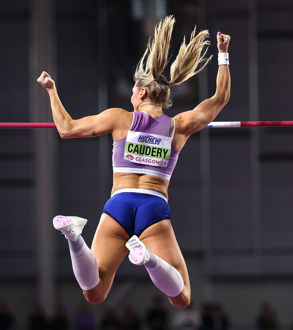 molly caudery from great britain is making a clearance in the pole vault event at the 2024 world athletics championships in the emirates arena, glasgow, on march 2, 2024 photo by mi newsnurphoto via getty images
