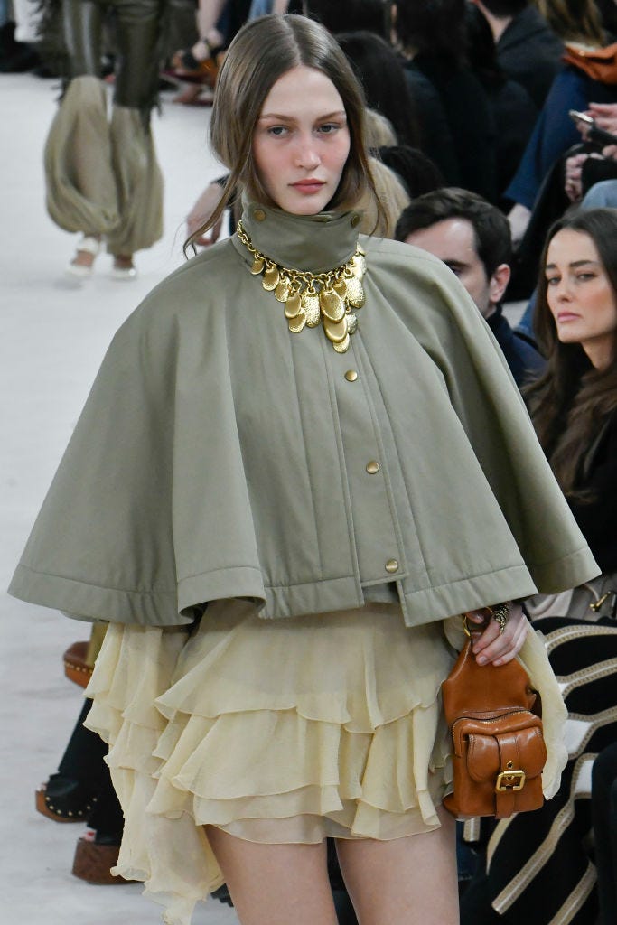 paris, france february 29 a model walks the runway during the chloe ready to wear fallwinter 2024 2025 fashion show as part of the paris fashion week on february 29, 2024 in paris, france photo by victor virgilegamma rapho via getty images