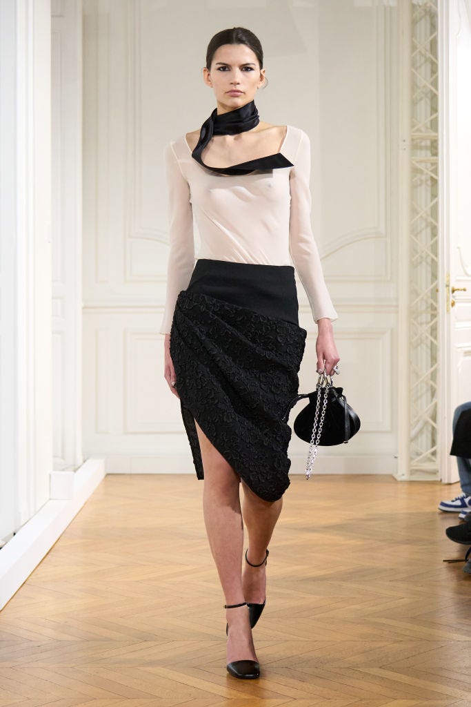 a model walks the runway during the givenchy womenswear fallwinter 2024 2025 show as part of paris fashion week on february 29, 2024 in paris, france photo by handoutgetty images