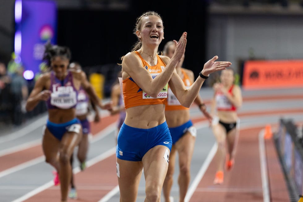 glasgow, scotland march 2 femke bol of the netherlands celebrates winning the womens 400 metres final during day two of the world athletics indoor championships at emirates arena on march 2, 2024 in glasgow, scotland photo by sam mellishgetty images