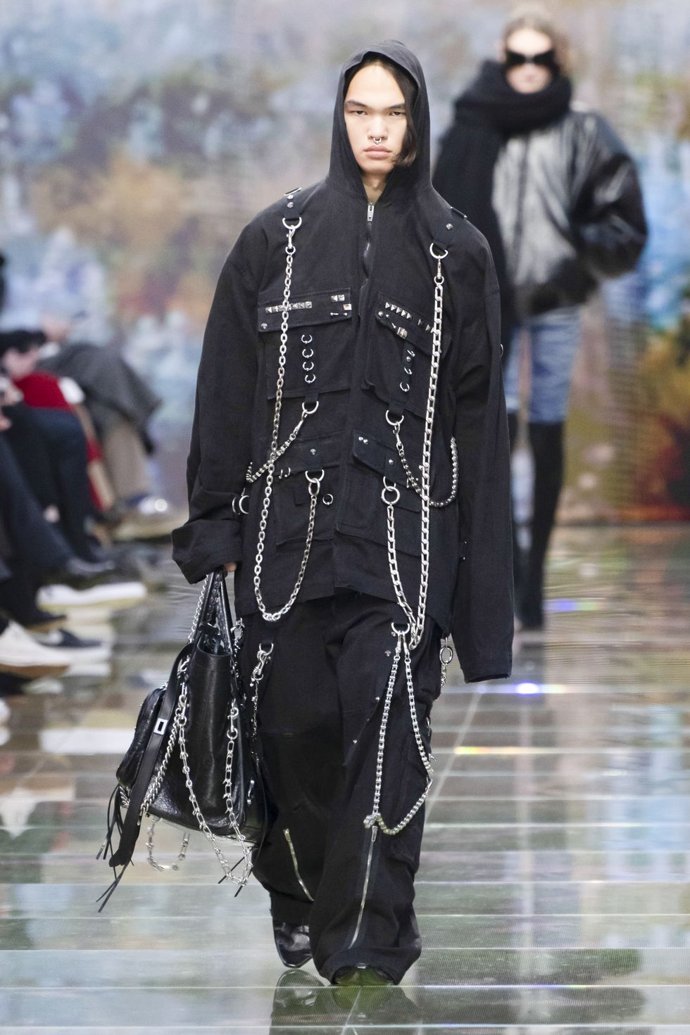 paris, france march 03 a model walks the runway during the balenciaga ready to wear fallwinter 2024 2025 fashion show as part of the paris fashion week on march 3, 2024 in paris, france photo by victor virgilegamma rapho via getty images