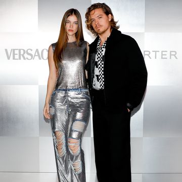 barbara palvin and dylan sprouse at the versace x net a porter event in bel air, los angeles, california on march 7, 2024 photo by river callawaywwd via getty images