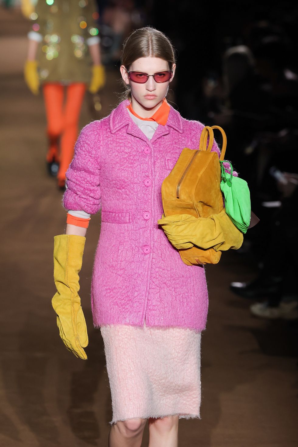 paris, france march 05 editorial use only for non editorial use please seek approval from fashion house a model walks the runway during the miu miu womenswear fallwinter 2024 2025 show as part of paris fashion week on march 05, 2024 in paris, france photo by victor boykogetty images