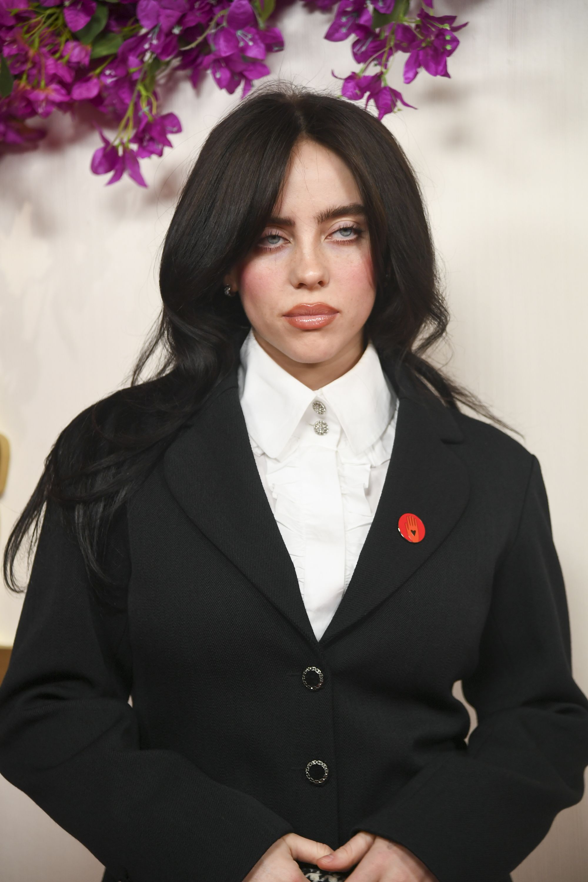 Billie Eilish Wears Blazer and Tweed Skirt at the 2024 Oscars