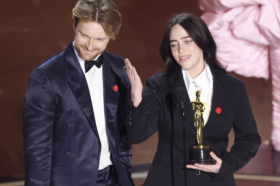 finneas and billie eilish win best original song for what was i made for from barbie at the 96th annual oscars held at dolby theatre on march 10, 2024 in los angeles, california photo by rich polkvariety via getty images