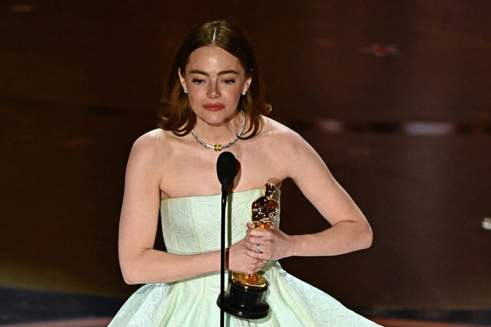 US-ENTERTAINMENT-FILM-AWARD-OSCARS-SHOW us actress emma stone accepts the award for best actress in a leading role for poor things onstage during the 96th annual academy awards at the dolby theatre in hollywood, california on march 10, 2024 photo by patrick t fallon afp photo by patrick t fallonafp via getty images