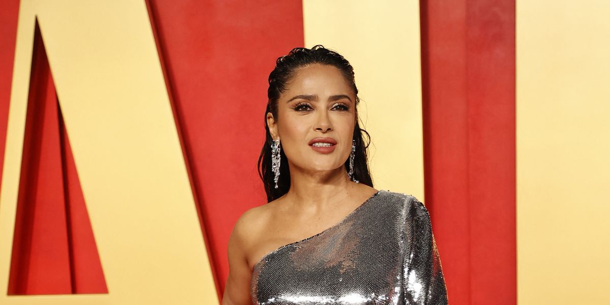 Salma Hayek Glows in Sequined Bodycon Gown at 2024 Oscars AfterParty