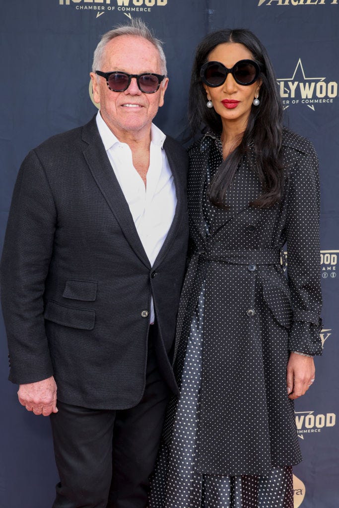 wolfgang puck and gelila assefa at the star ceremony where lenny kravitz is honored with a star on the hollywood walk of fame on march 12, 2024 in los angeles, california photo by jc oliveravariety via getty images