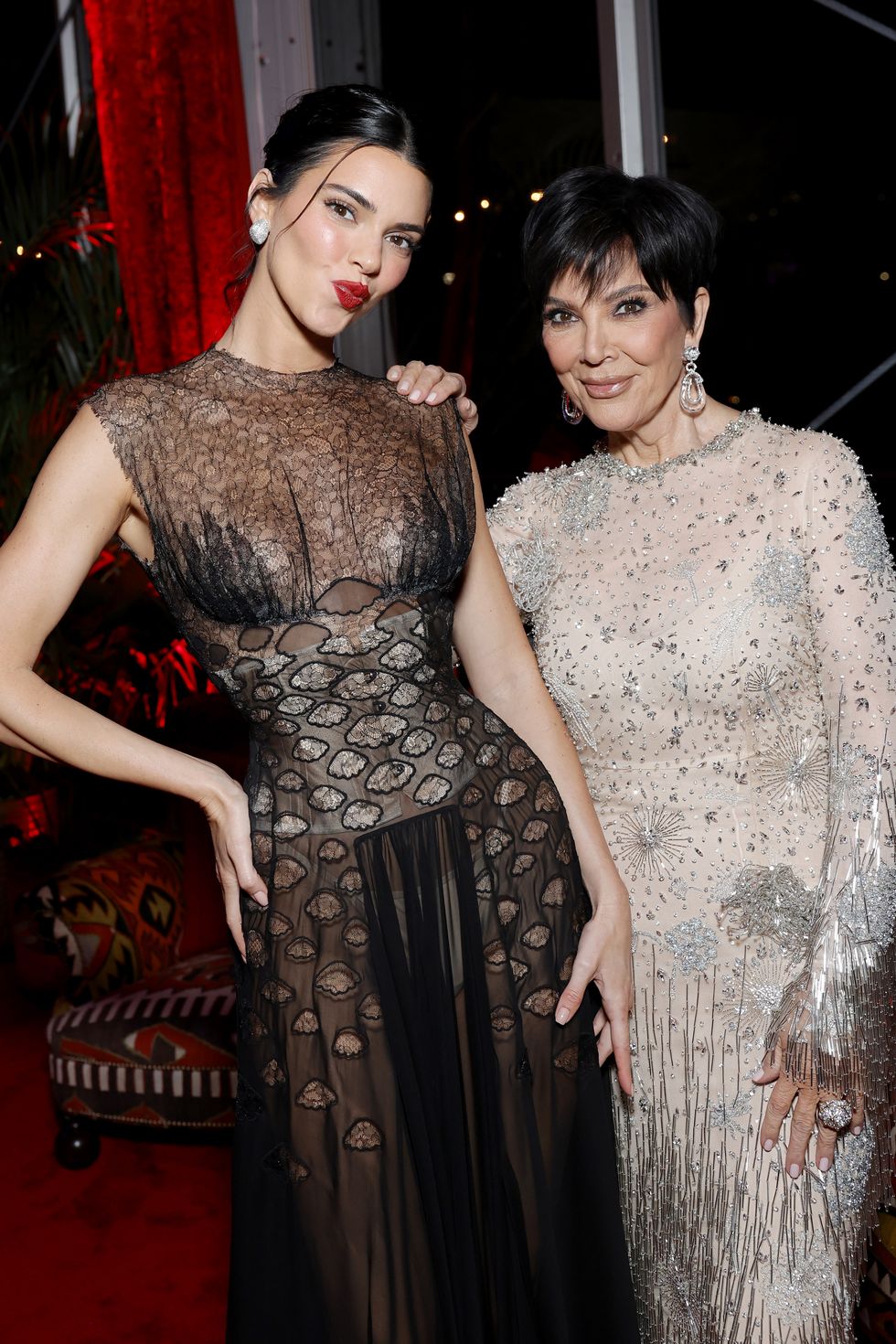 beverly hills, california march 10 exclusive access, special rates apply l r kendall jenner and kris jenner attend the 2024 vanity fair oscar party hosted by radhika jones at wallis annenberg center for the performing arts on march 10, 2024 in beverly hills, california photo by stefanie keenanvf24wireimage for vanity fair