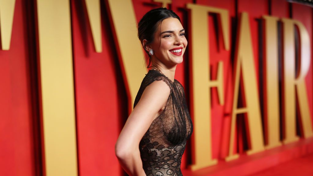 Kendall Jenner Wears Lacy Sheer Corset Dress to 2024 Oscars After-Party