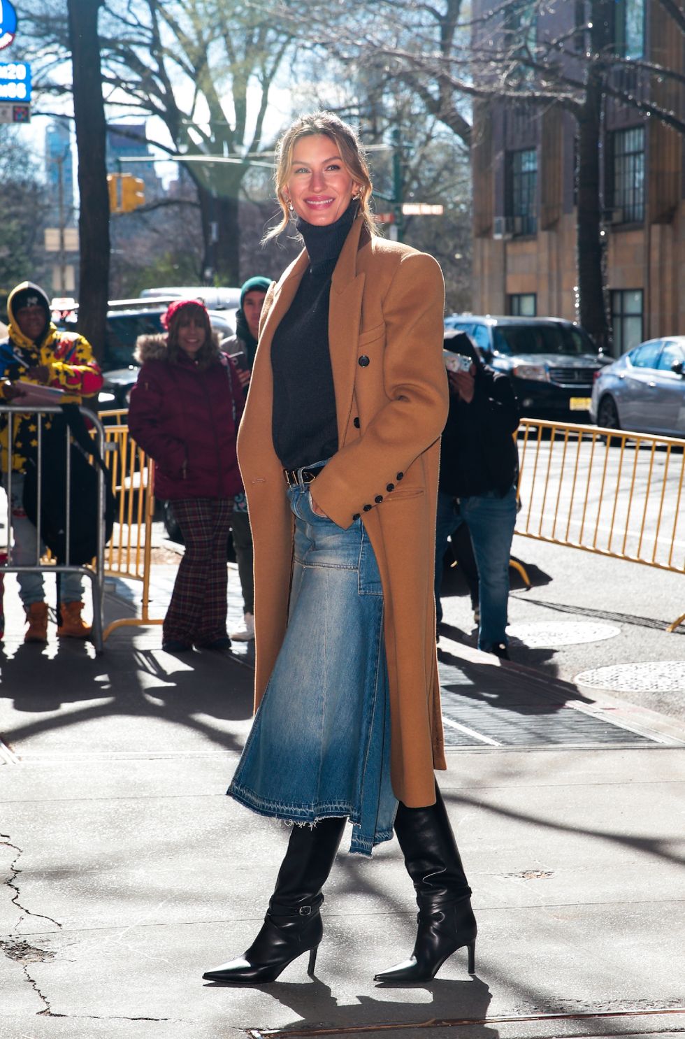 new york, ny march 21 gisele bundchen is seen arriving for an appearance on the view on march 21, 2024 in new york, new york photo by megagc images