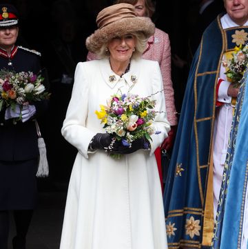 worcester, england march 28 queen camilla departs the royal maundy service at worcester cathedral on march 28, 2024 in worcester, england the royal maundy is an ancient ceremony, inspired by the bible on the day before good friday, jesus washed the feet of his disciples and commanded them to love one another by the thirteenth century the royal family was taking part in similar ceremonies queen camilla distributes maundy money to a selected group of christians to thank them for their work within the church king charles is unable to attend due to him fighting an illness on march 28, 2024 in worcester, england photo by chris jacksongetty images