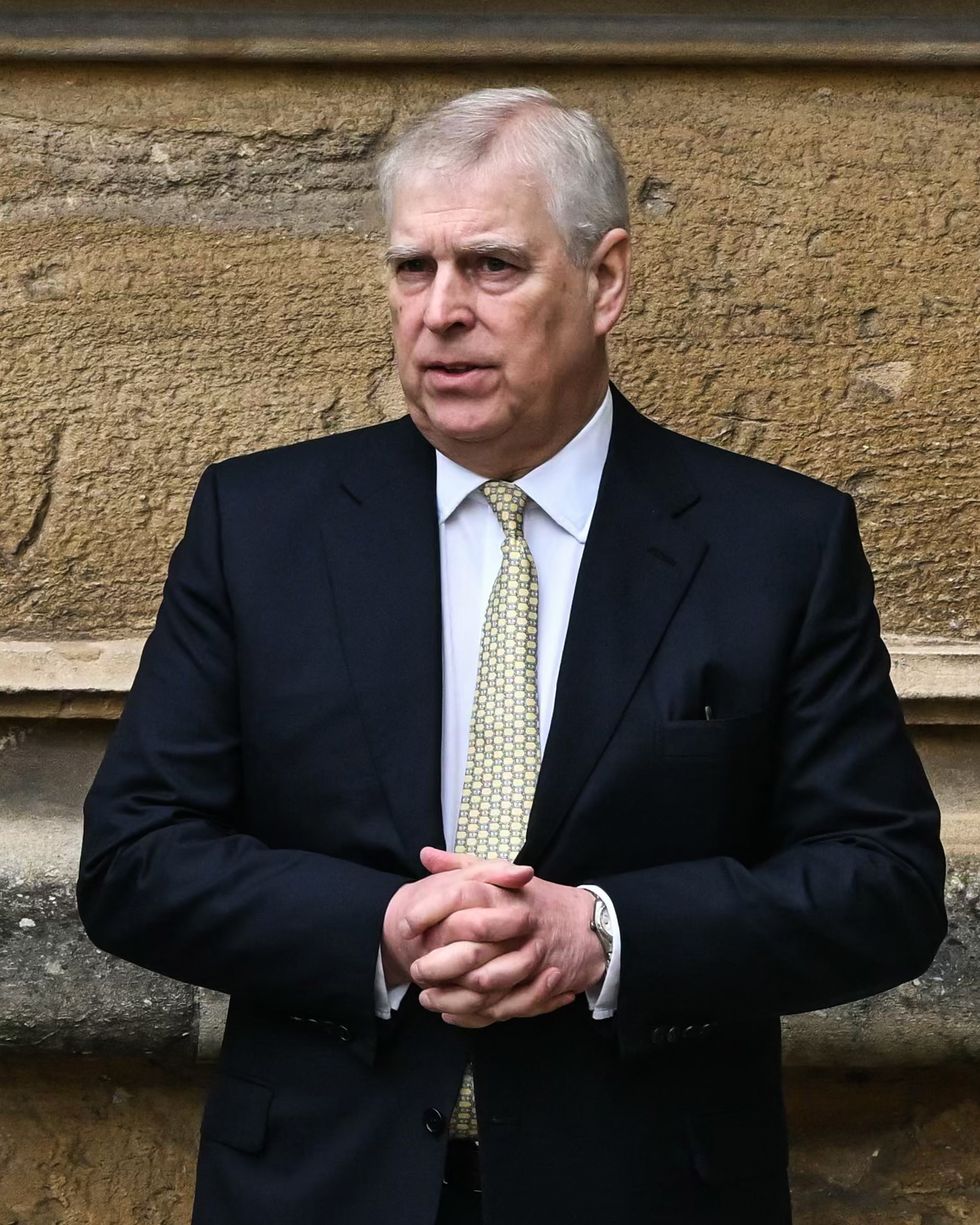 britains prince andrew, duke of york reacts as he arrives at st georges chapel, windsor castle, to attend the easter mattins service, on march 31, 2024 photo by justin tallis  afp photo by justin tallisafp via getty images