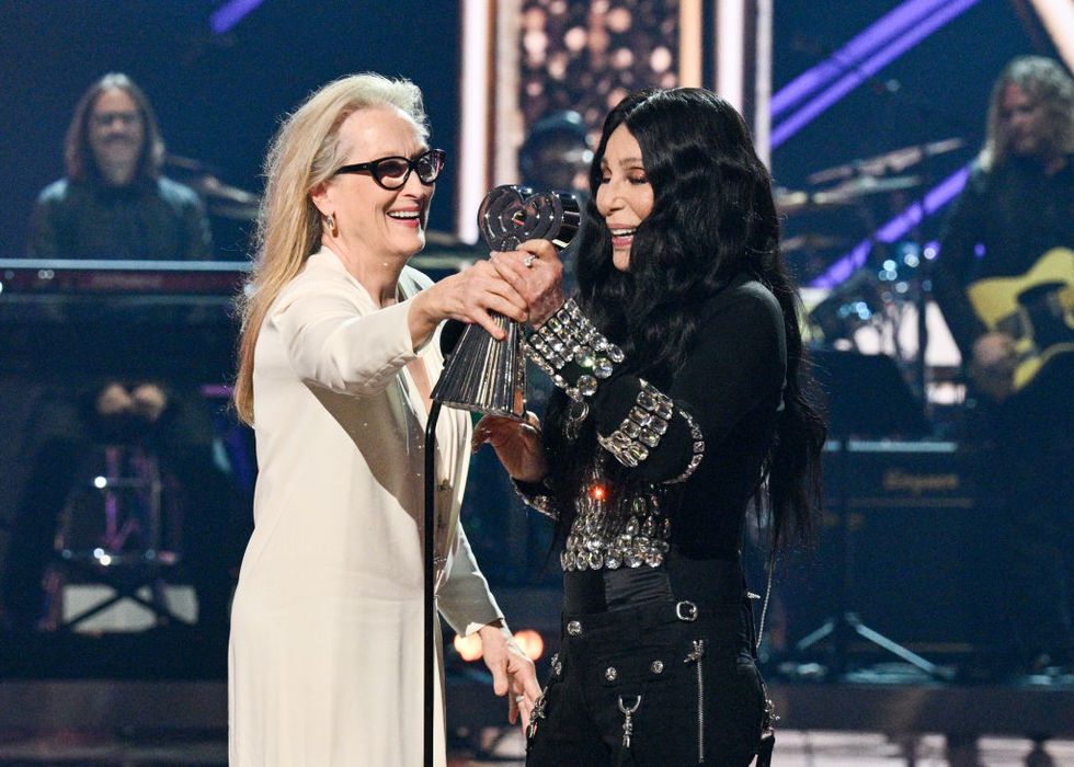 meryl streep and cher at the 2024 iheartradio music awards held at the dolby theatre on april 1, 2024 in los angeles, california photo by michael bucknerbillboard via getty images