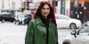 london, england april 04 dua lipa seen out promoting her upcoming new album radical optimism on april 04, 2024 in london, england photo by neil mockfordgc images