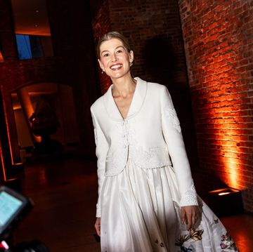 rosamund pike at brooklyn artists ball held at brooklyn museum on april 9, 2024 in new york, new york photo by lexie morelandwwd via getty images