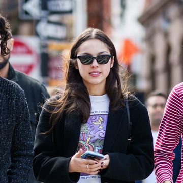 new york, new york april 07 conan gray and olivia rodrigo are seen in the west village on april 07, 2024 in new york city photo by gothamgc images