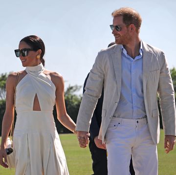 the duke and duchess of sussex during the royal salute polo challenge, to benefit sentebale, at the uspa national polo center in wellington, florida, us picture date friday april 12, 2024 photo by yaroslav sabitovpa images via getty images