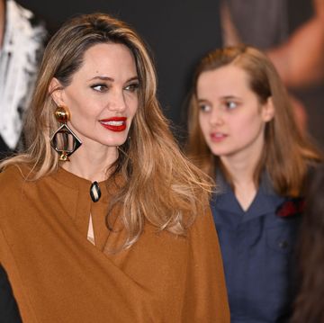 new york, new york april 11 angelina jolie and vivienne jolie pitt attend the opening night of the outsiders at the bernard b jacobs theatre on april 11, 2024 in new york city photo by james devaneygc images