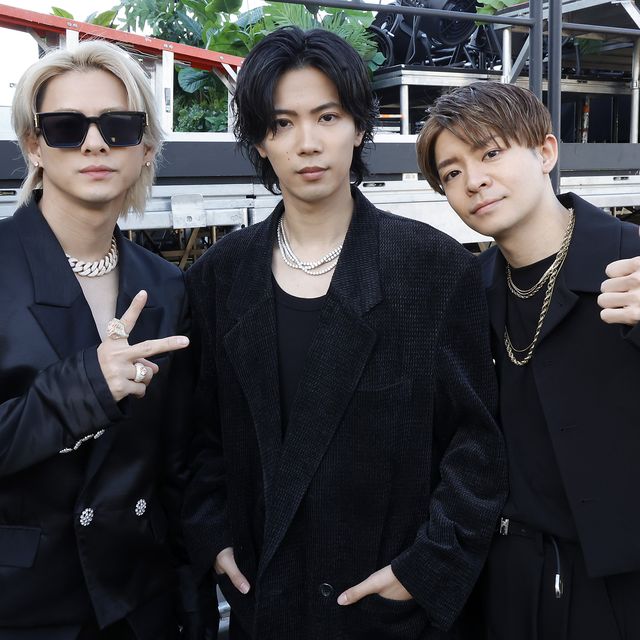 indio, california april 14 for editorial use only l r sho hirano, yūta jingūji and yuta kishi of numberi pose backstage at the mojave tent during the 2024 coachella valley music and arts festival at empire polo club on april 14, 2024 in indio, california photo by frazer harrisongetty images for coachella