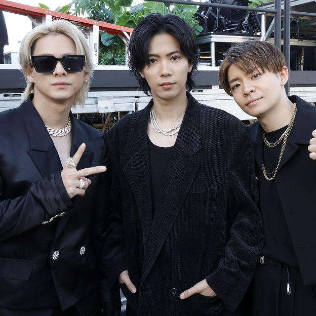 indio, california april 14 for editorial use only l r sho hirano, yūta jingūji and yuta kishi of numberi pose backstage at the mojave tent during the 2024 coachella valley music and arts festival at empire polo club on april 14, 2024 in indio, california photo by frazer harrisongetty images for coachella