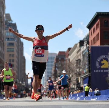 boston, massachusetts april 15 minoru kobayashi crosses the finish line during the 128th boston marathon on april 15, 2024 in boston, massachusetts photo by paul rutherfordgetty images