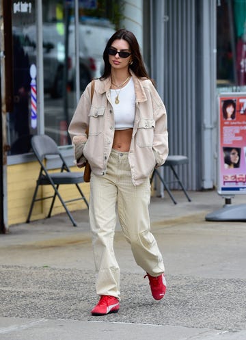 new york, new york april 17 emily ratajkowski is seen on april 17, 2024 in new york city photo by raymond hallgc images