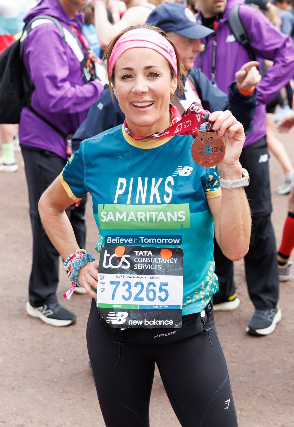 2024 London Marathon - Celebrity Runners london, england april 21: natalie pinkham during the 2024 tcs london marathon on april 21, 2024 in london, england. (photo by john phillips/getty images)