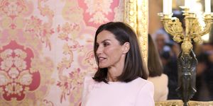 madrid, spain april 24 queen letizia of spain hosts an official lunch for the miguel de cervantes 2023 award at the royal palace on april 24, 2024 in madrid, spain photo by carlos alvarezgetty images