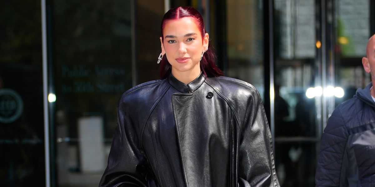 Dua Lipa Masters the Oversize Trend in a Massive Leather Trench Coat