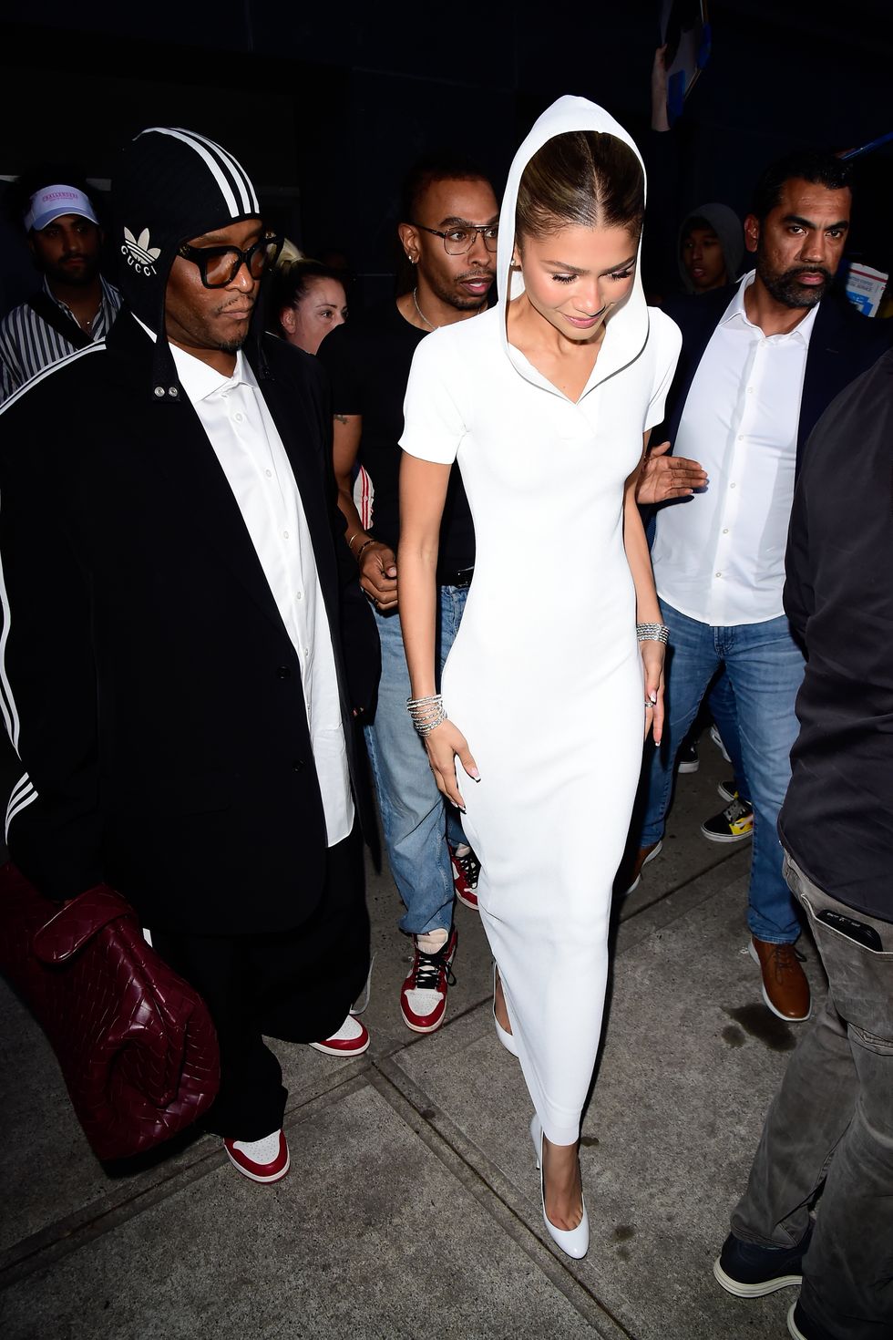 new york, new york april 24 zendaya and law roach are seen in midtown on april 24, 2024 in new york city photo by raymond hallgc images
