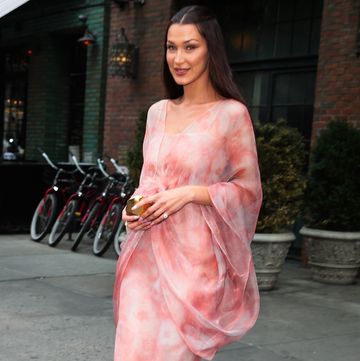 new york, ny may 4 bella hadid is seen leaving her hotel on may 4, 2024 in new york, new york photo by megagc images
