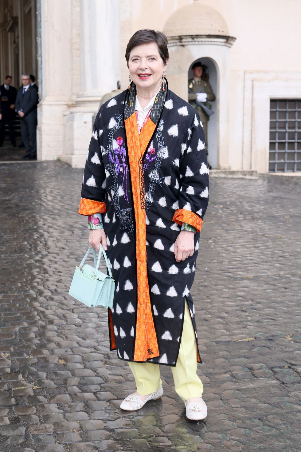 rome, italy may 03 isabella rossellini arrives at the quirinale ahead of the 69th david di donatello at palazzo del quirinale on may 03, 2024 in rome, italy photo by ernesto rusciogetty images
