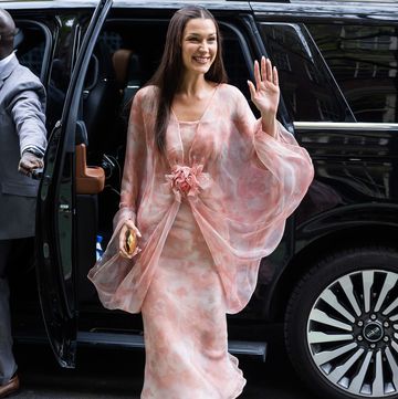 new york, new york may 04 bella hadid is seen at the orebella popup in the west village on may 04, 2024 in new york city photo by gothamgc images