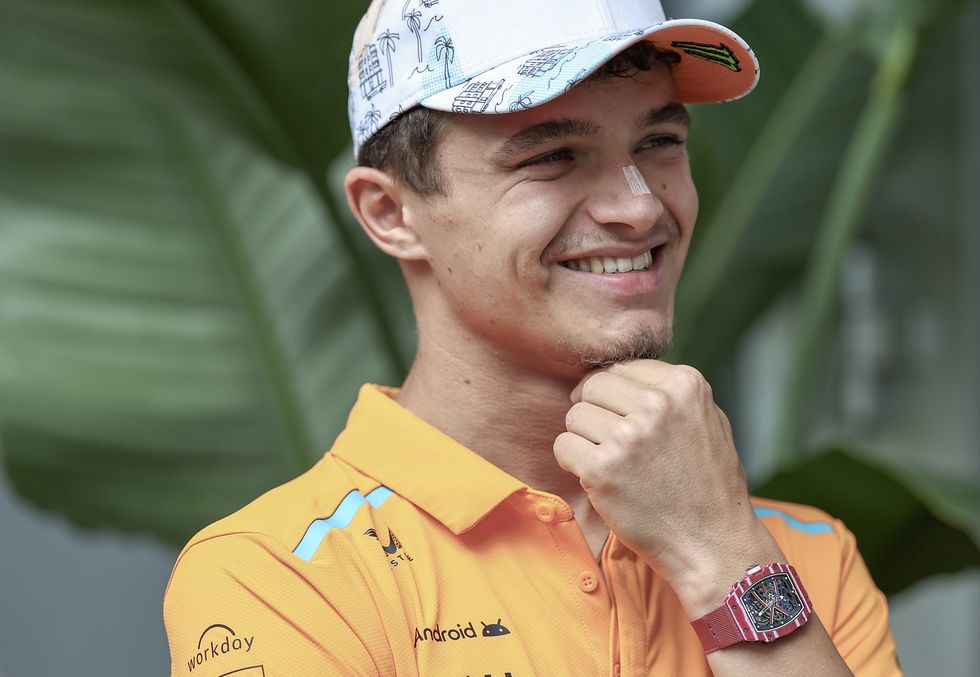 miami, florida may 5 lando norris of great britain and mclaren f1 team during the f1 grand prix of miami at miami international autodrome on may 5, 2024 in miami, united states photo by qian junmb mediagetty images