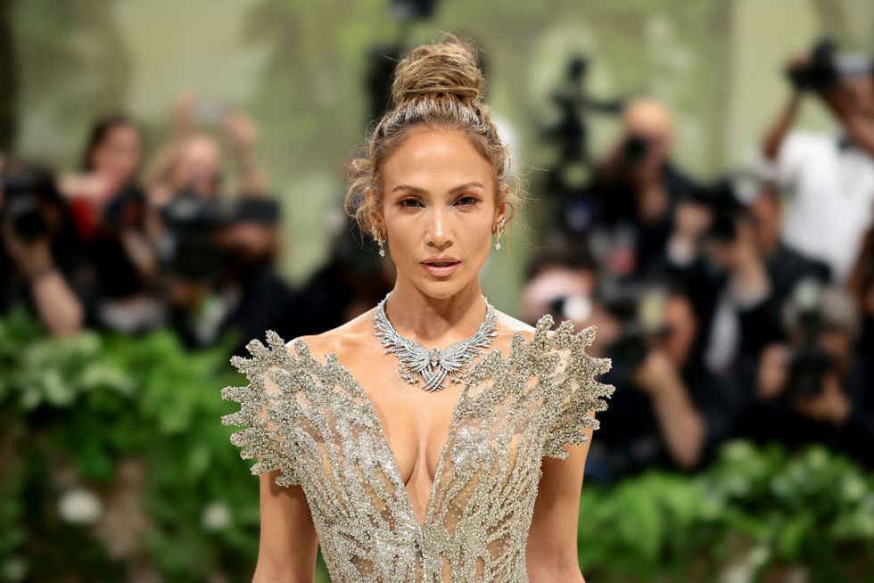new york, new york may 06 jennifer lopez attends the 2024 met gala celebrating sleeping beauties reawakening fashion at the metropolitan museum of art on may 06, 2024 in new york city photo by dimitrios kambourisgetty images for the met museumvogue