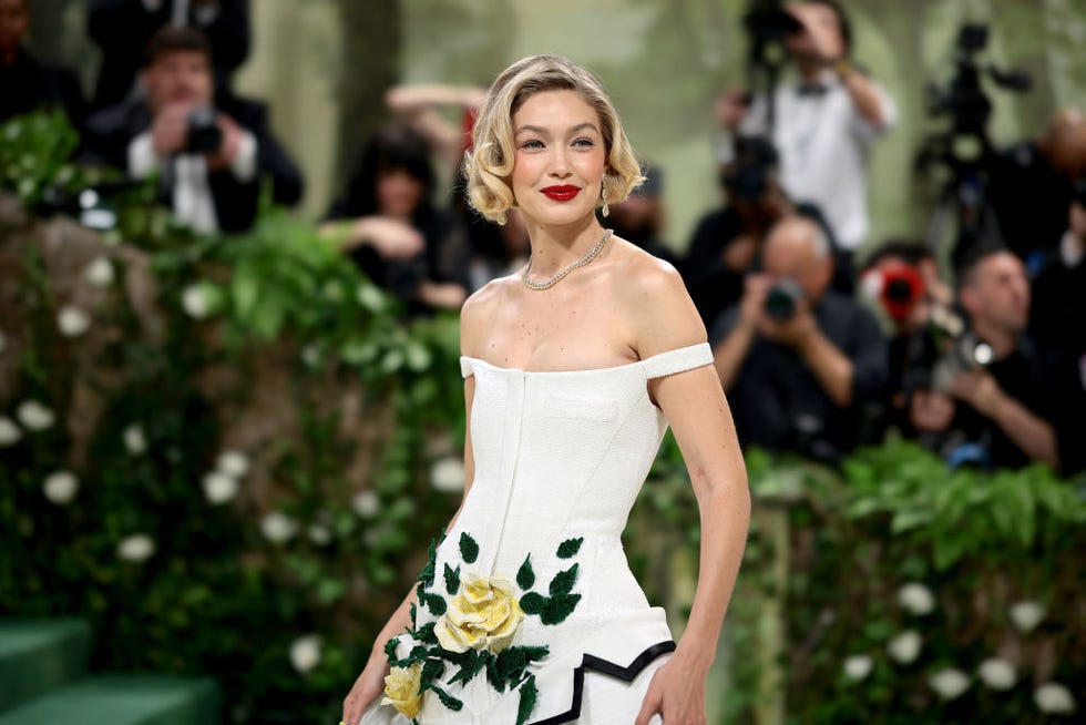 Gigi Hadid Embodies Spring in Yellow Rose Gown at 2024 Met Gala