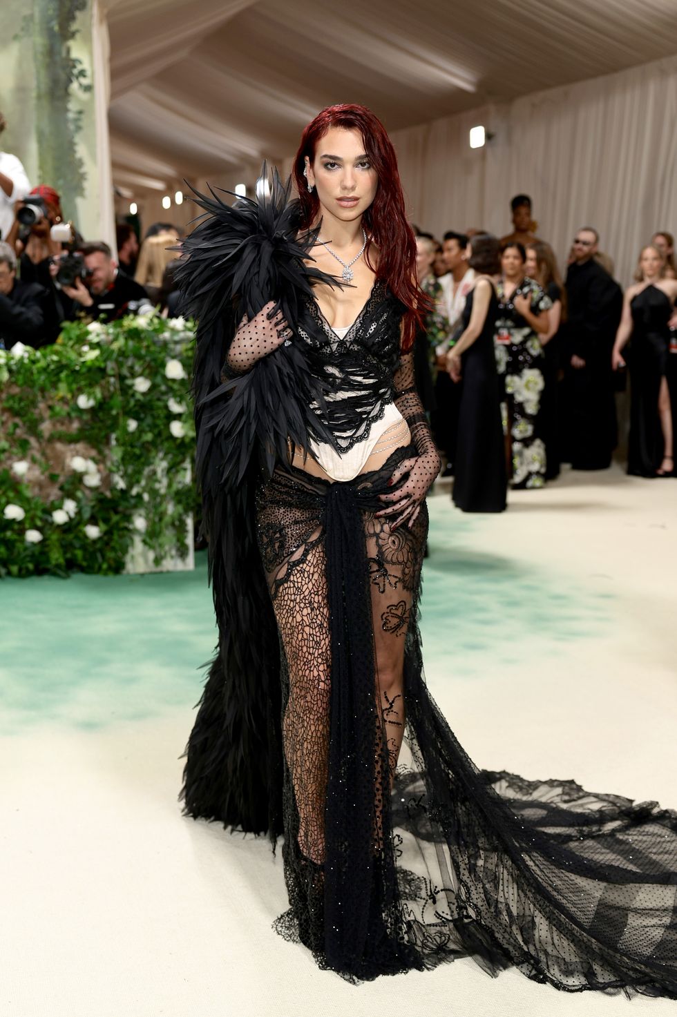 new york, new york may 06 dua lipa attends the 2024 met gala celebrating sleeping beauties reawakening fashion at the metropolitan museum of art on may 06, 2024 in new york city photo by dimitrios kambourisgetty images for the met museumvogue