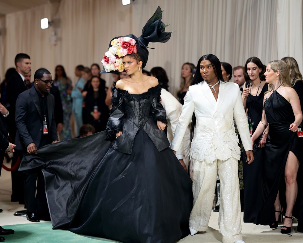 New York, New York on May 6. Zendaya and Lou Roach attend the Met Gala 2024 Celebrating Sleeping Beauty and Awakening Fashion at the Metropolitan Museum of Art on May 6, 2024 in New York City. Photographed by Dimitrios Kambourisgeti for Met Vogue
