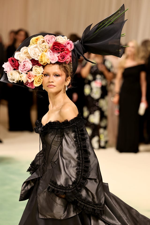 Zendaya Wears Second Met Gala Dress With Floral Headpiece