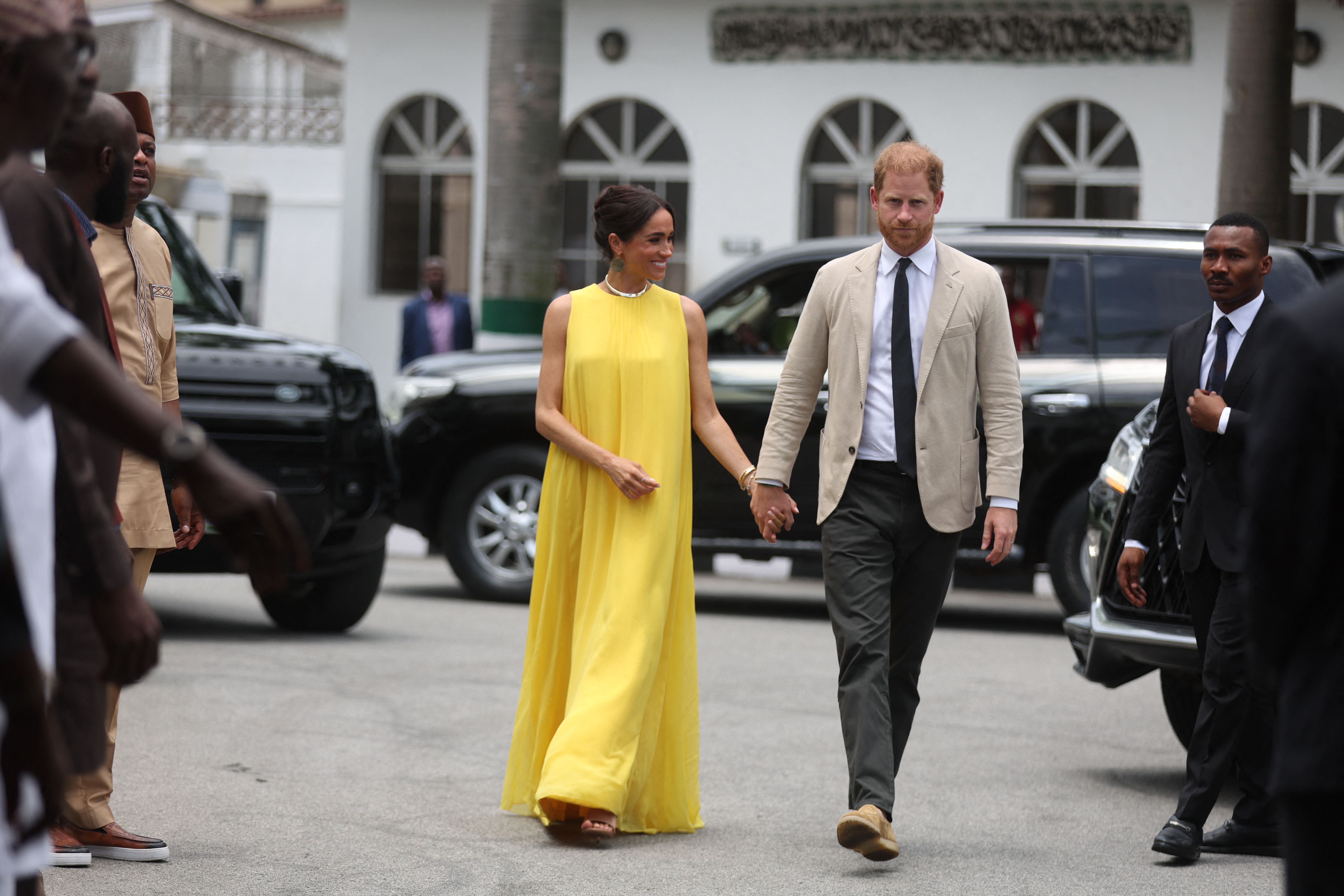 Meghan Markle Wears a Yellow Gown for Her Last Day in Nigeria