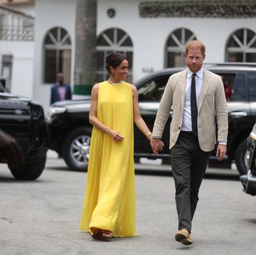 britains meghan l, duchess of sussex, and britains prince harry r, duke of sussex arrive at the state governor house in lagos on may 12, 2024 as they visit nigeria as part of celebrations of invictus games anniversary photo by kola sulaimon  afp photo by kola sulaimonafp via getty images