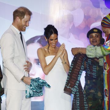 abuja, nigeria may 11 editorial use only prince harry, duke of sussex, and meghan, duchess of sussex visit nigeria unconquered, a charity organisation that works in collaboration with the invictus games foundation, at a reception at officersrsquo, mess on may 11, 2024 in abuja, nigeria photo by andrew esiebogetty images for the archewell foundation