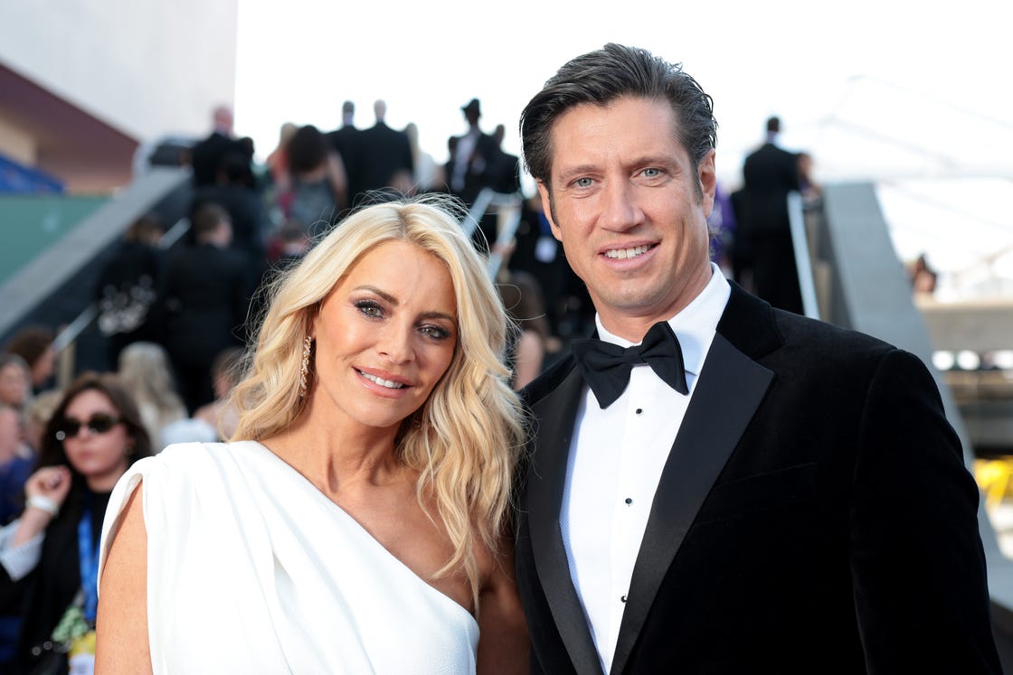 london, england may 12: tess daly and vernon kay attends the 2024 bafta television awards with po cruises at the royal festival hall on may 12, 2024 in london, england. (photo by shane anthony sinclair/bafta/getty images for bafta)