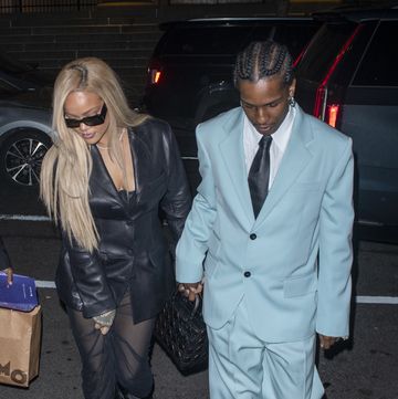 new york, ny may 16 rihanna and asap rocky are seen leaving a restaurant on may 16, 2024 in new york, new york photo by megagc images