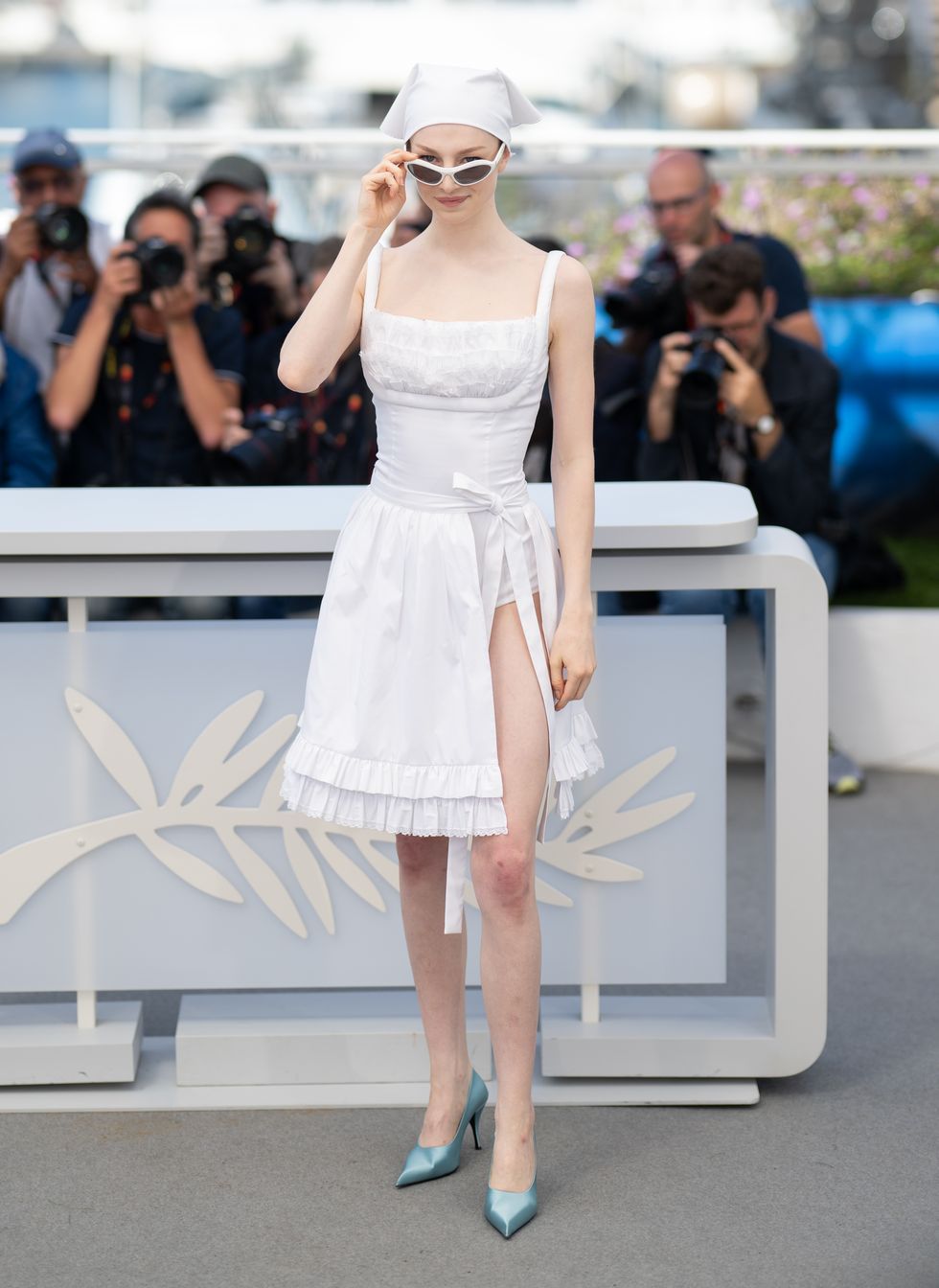 cannes, france may 18 hunter schafer attends the kinds of kindness photocall at the 77th annual cannes film festival at palais des festivals on may 18, 2024 in cannes, france photo by samir husseinwireimage